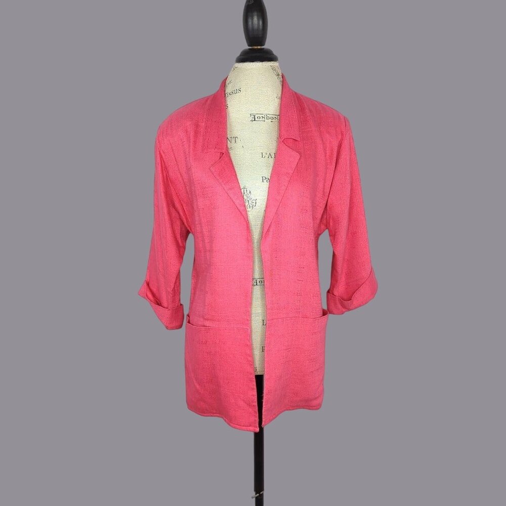 Vintage Claude Montana Mid Length Blazer Small Pink